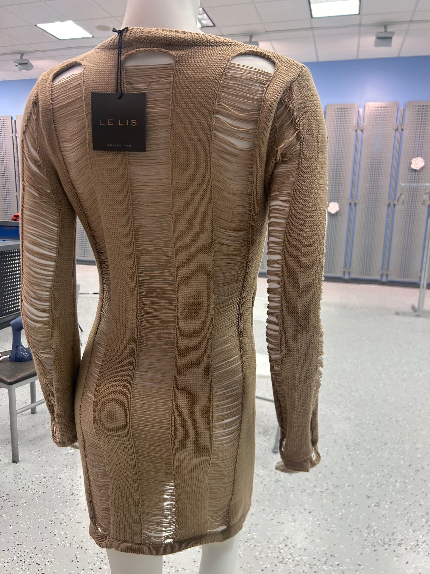 The Distressed Body Con Mini Dress