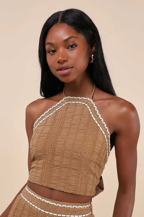 Textured Wide Leg Pant Suit